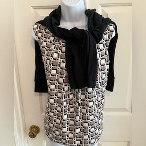 Kasper Geometric Print Sleeveless Top, Small